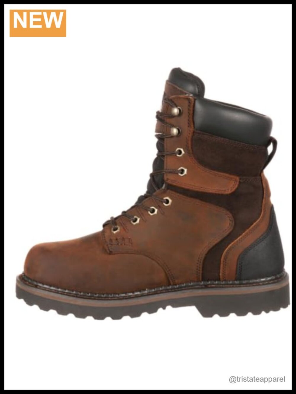 Georgia Brookville 8" Work Boot Full Grain Leather Waterproof Steel Shank